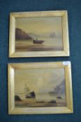 Pair of E.K. Redmore Oil on Board Maritime Seascapes