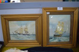 Two Oil on Board Sailing Ship Paintings