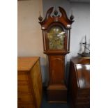 Tim Mason of Gainsborough Oak Long Case Clock with Brass Dial and Roman Numerals