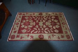 Wool Rug in Red and Gold 6ft x 4ft
