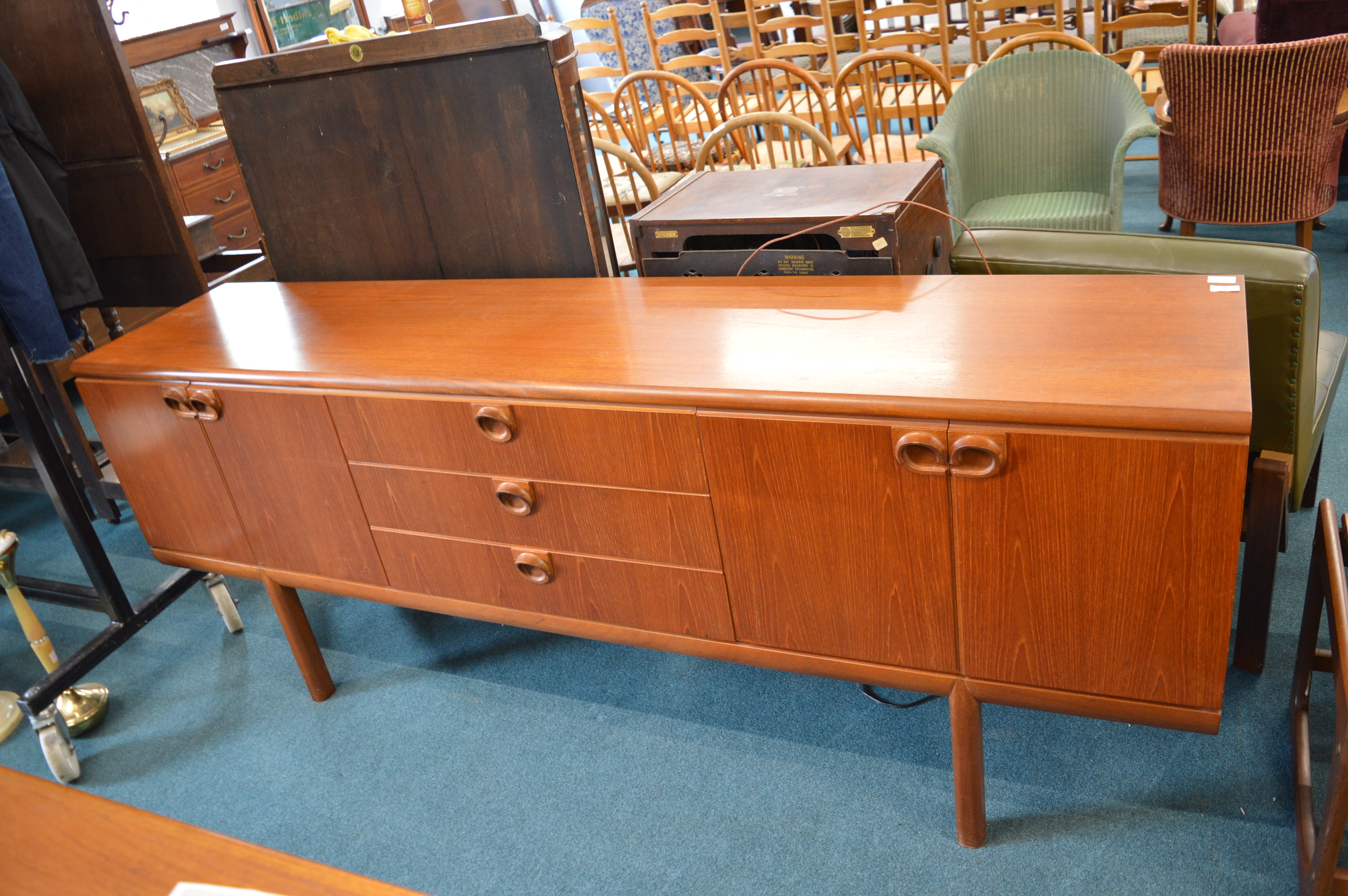 1970's Mcintosh Teak Sideboard with Three Drawers and Four Doors