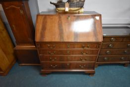 Mahogany Bureau with Fitted Interior on Bracket Feat