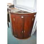 Georgian Mahogany Double Door Card Cupboard with Curved Front