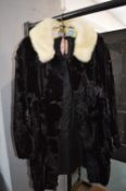 Black Fur Jacket with Contrasting Collar (repair to one armpit)