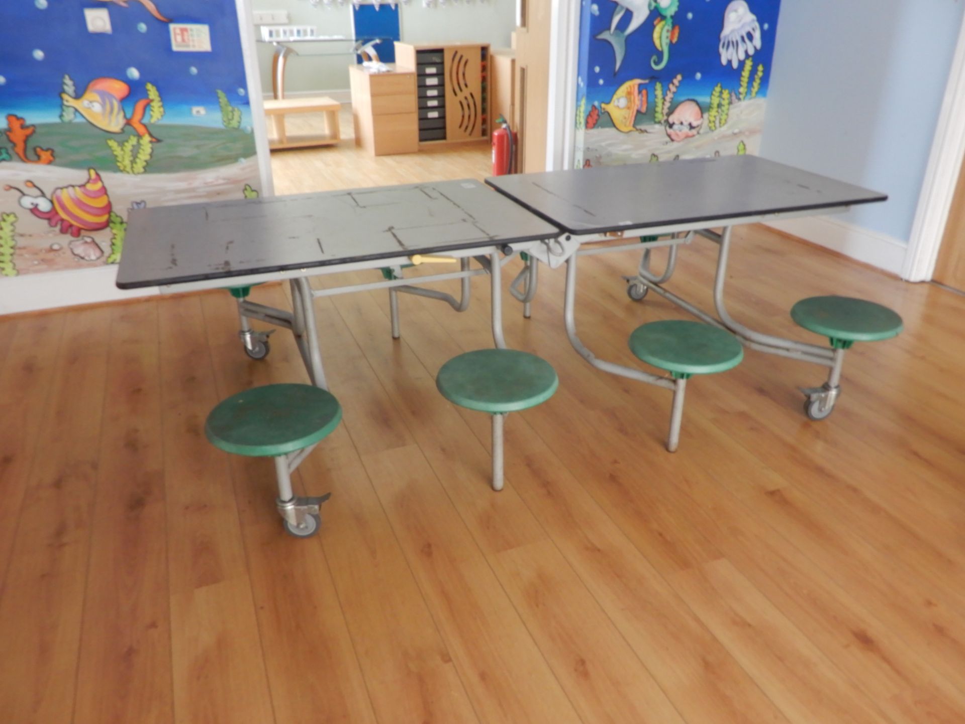 *Eight Seat Folding Canteen Table with Heat Resistant Tops