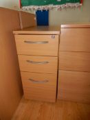 *Three Drawer Standalone Filing Unit in Light Beech Finish