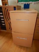 *Two Drawer Filing Unit in Light Beech Finish