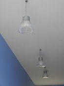 *Three Industrial Style Ceiling Lights as Fitted