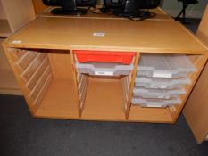 *Set of Plastic Storage Drawers in Cabinet