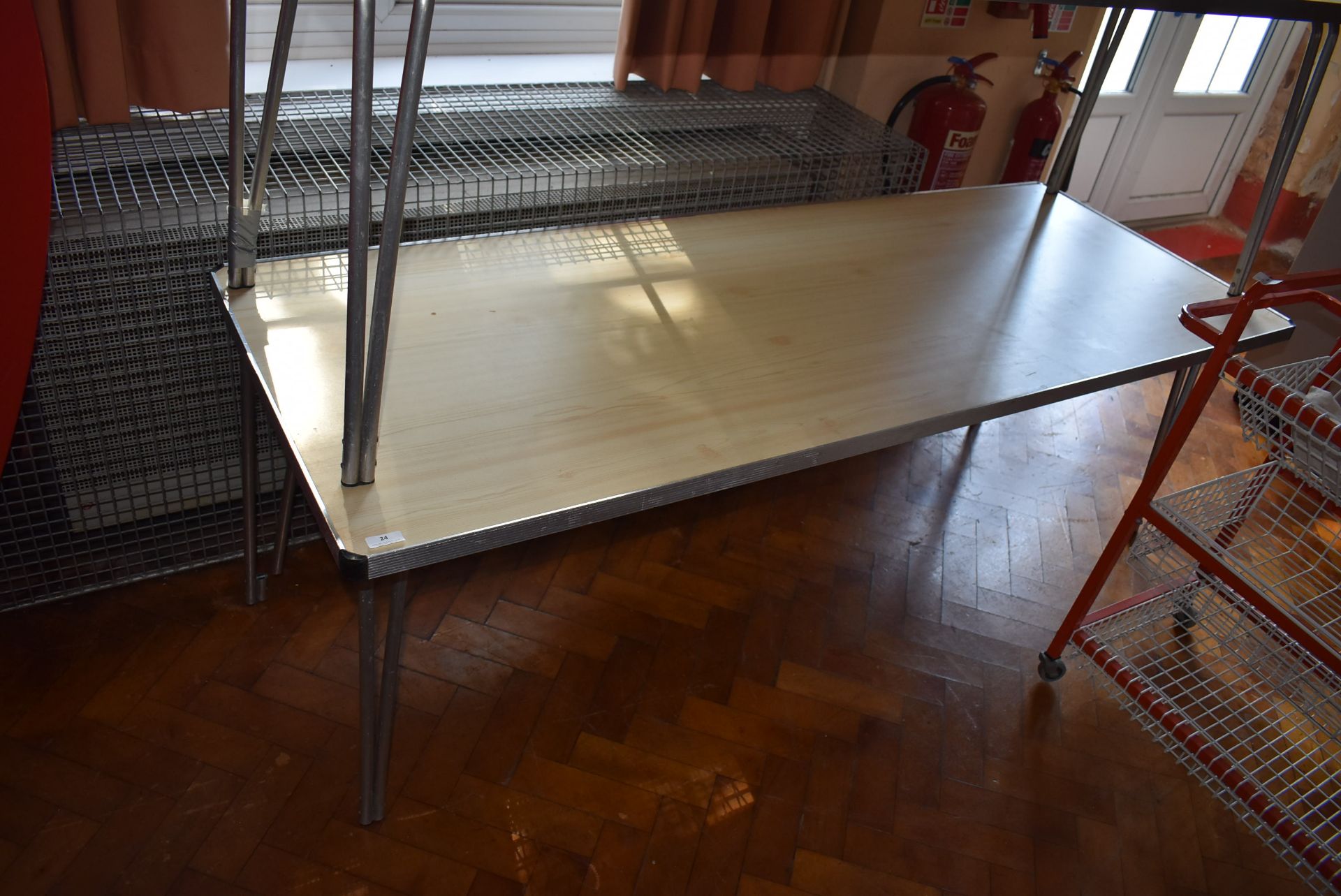 *Folding Aluminium Table with Simulated Woodgrain