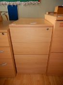 *Two Drawer Standalone Filing Unit in Light Beech Finish