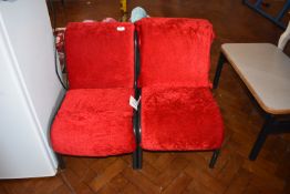 *Pair of Red Upholstered Children's Chairs