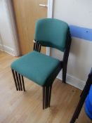 *Four Stackable Green & Grey Office Chairs