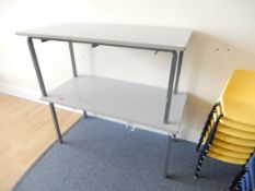 *Two Grey School Tables with Heatproof Tops