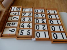 *Four Sets of Numbers in Wooden Storage Trays