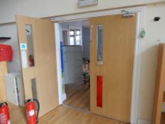 *Pair of Double Fire Doors with Georgian Glass Panels, Hydraulic Door Closers and Furniture