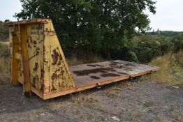 *Hook Load Flatbed Skip/Stillage with Loading Ramps (this lot is located at the Melton site, viewing