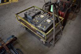 *Heavy Duty Steel & Wood Trolley and Four Batterie