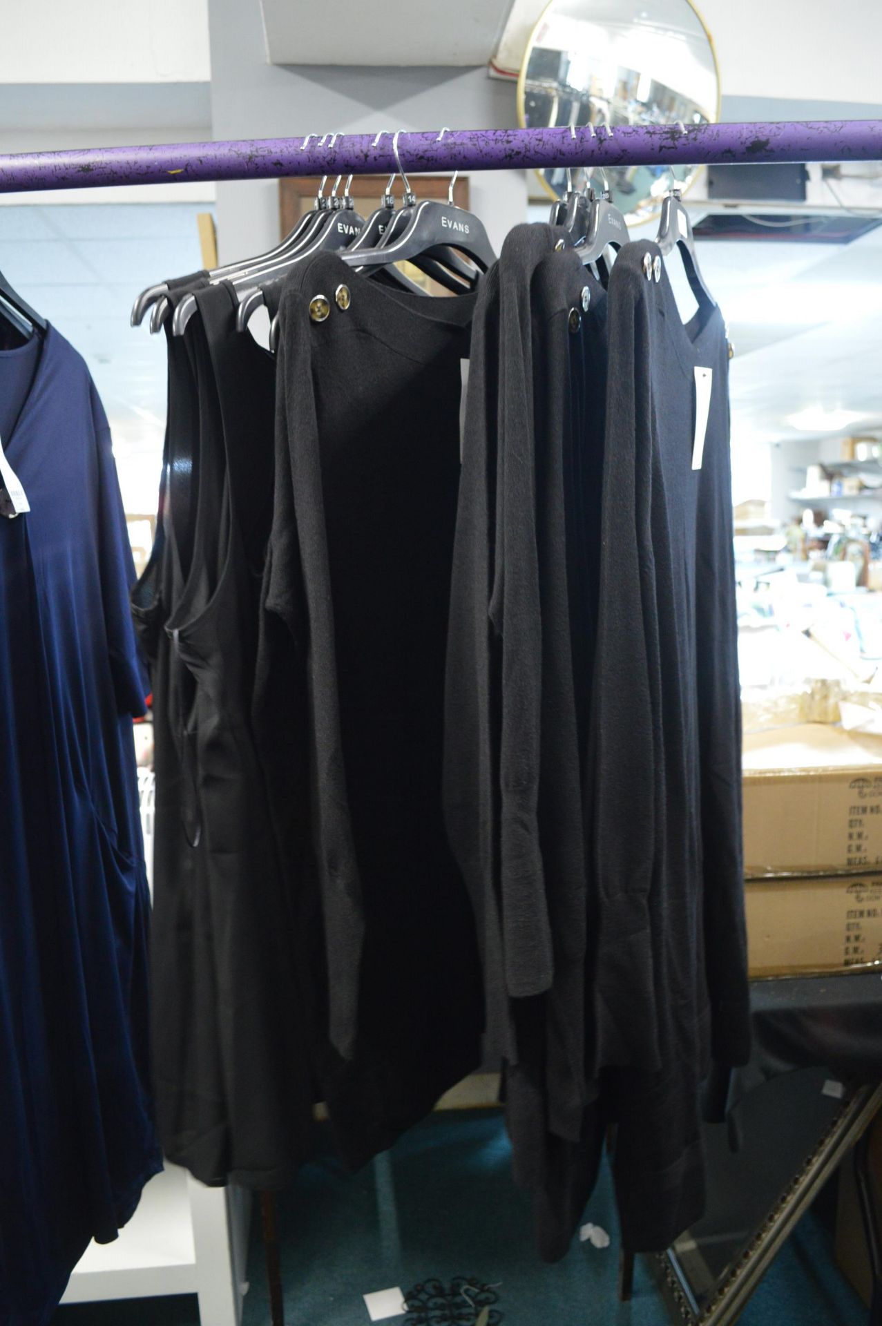 *Ten Assorted Black Tops and Vests (assorted sizes