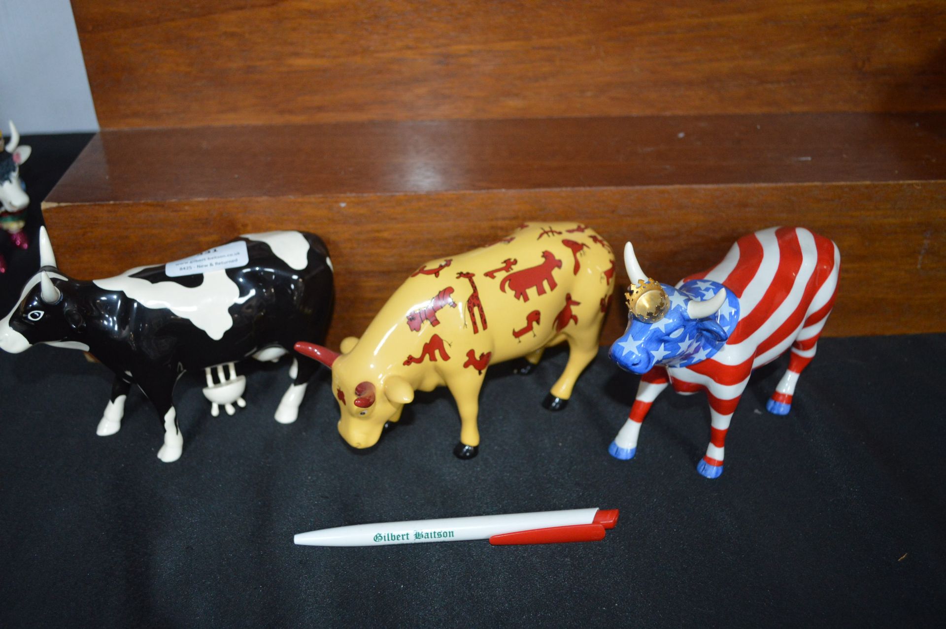 Three Cow Parade Decorative Pottery Cows