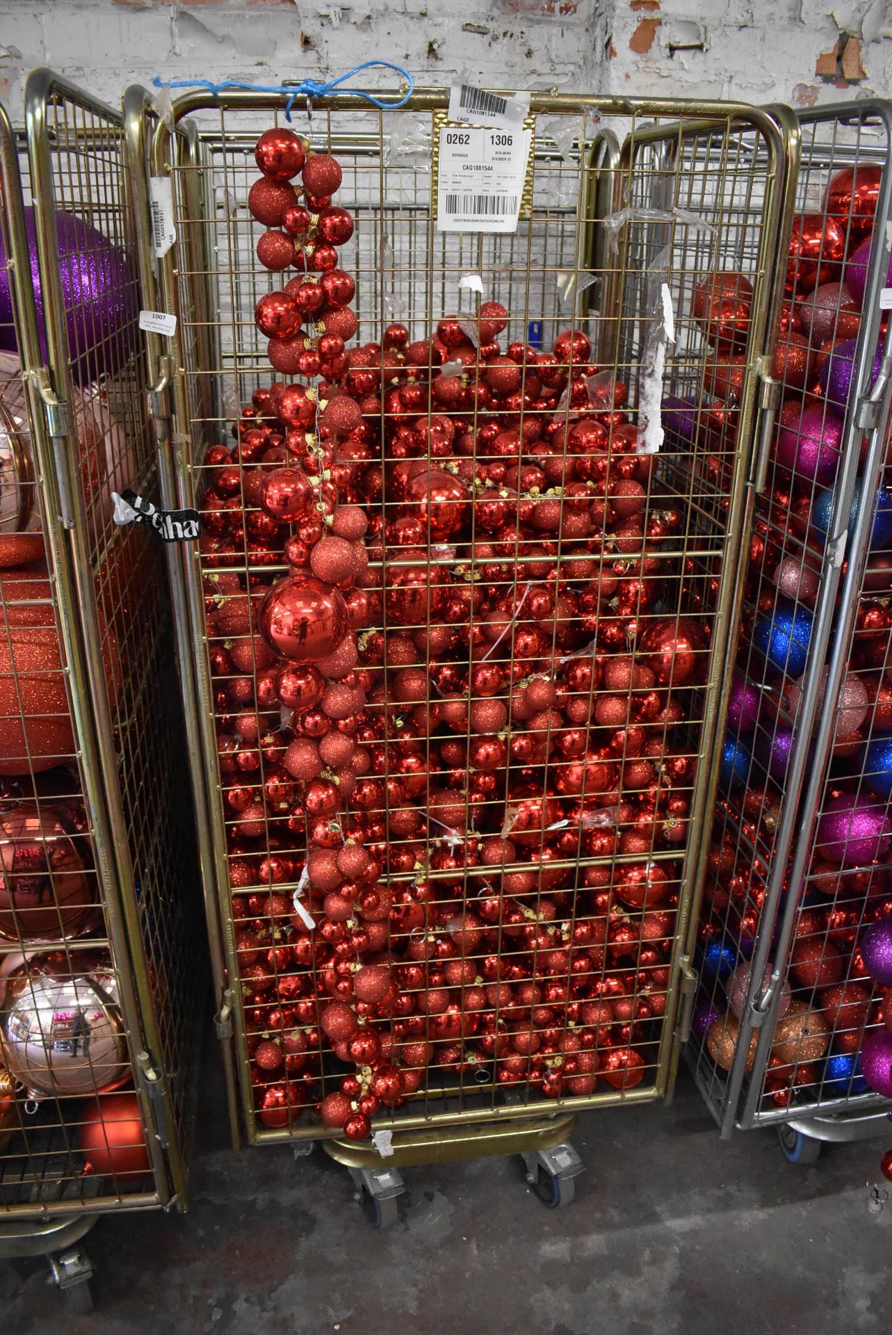 *Cage of ~10 Red Christmas Bauble Drop Displays (cage not included)