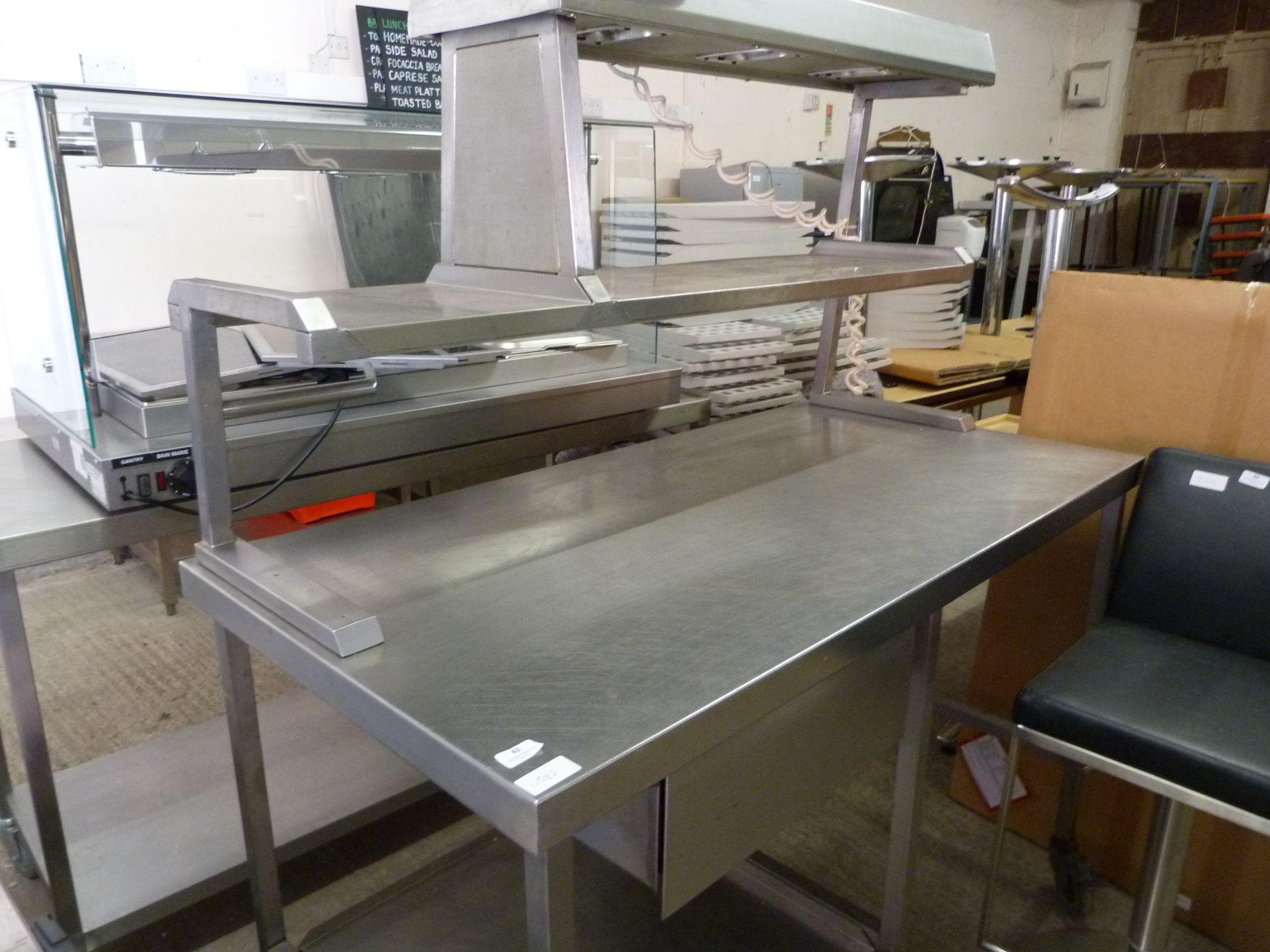 Mobile Preparation Table and Heated Serving Counte