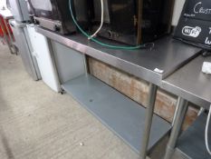 Stainless Steel Topped Preparation Table with Upst