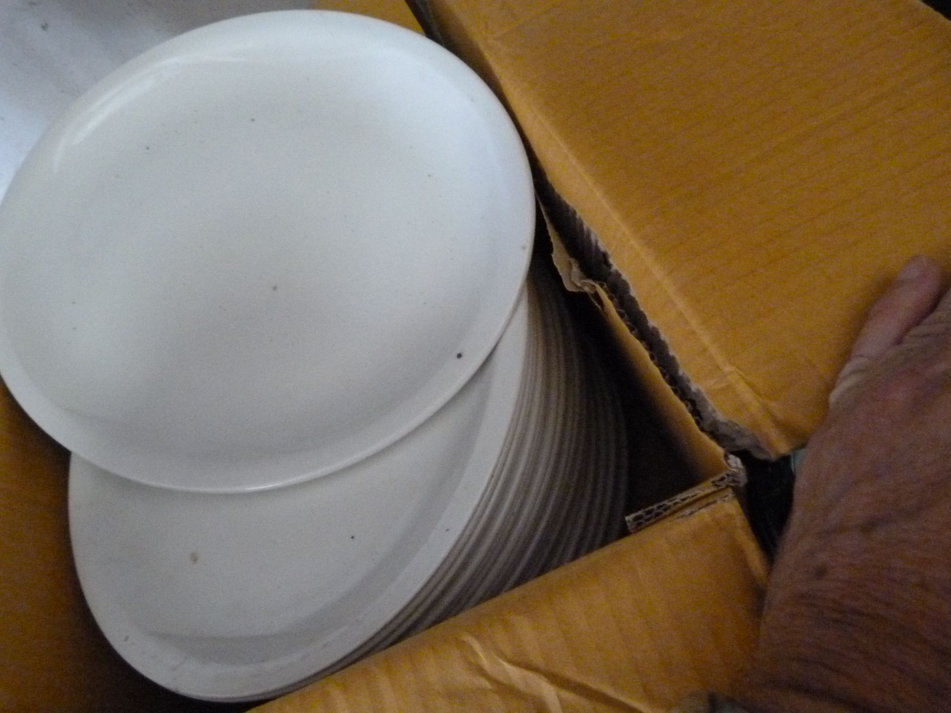 Box of White Oval Dinnerplates