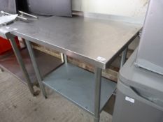 Stainless Steel Topped Preparation Table with Upst