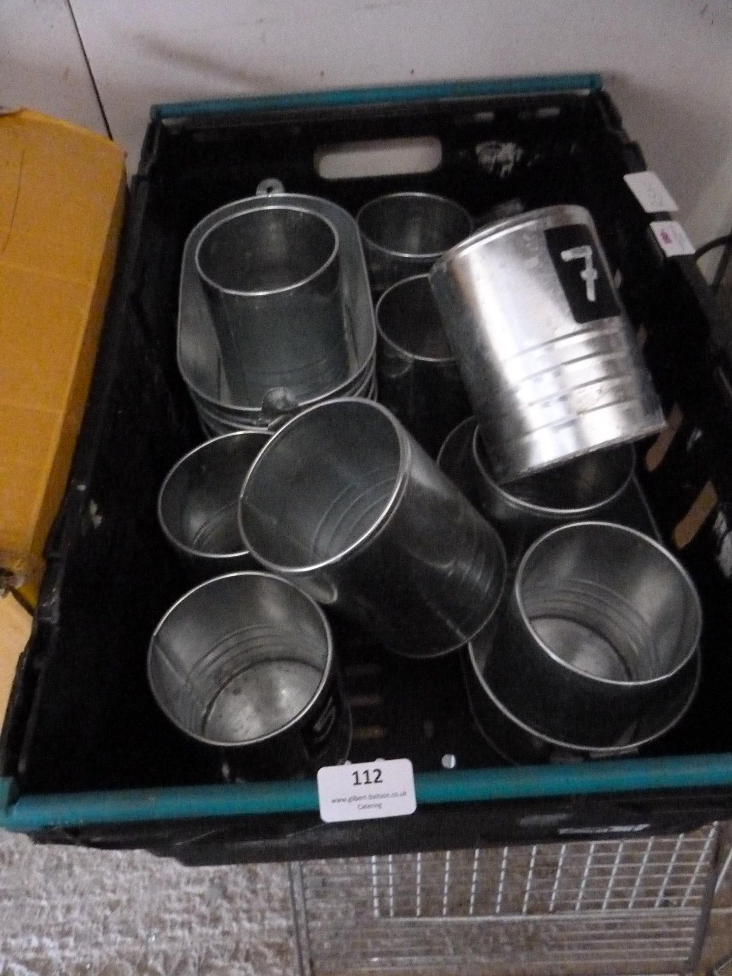 Tray of Galvanised Steel Cans and Oval Trays