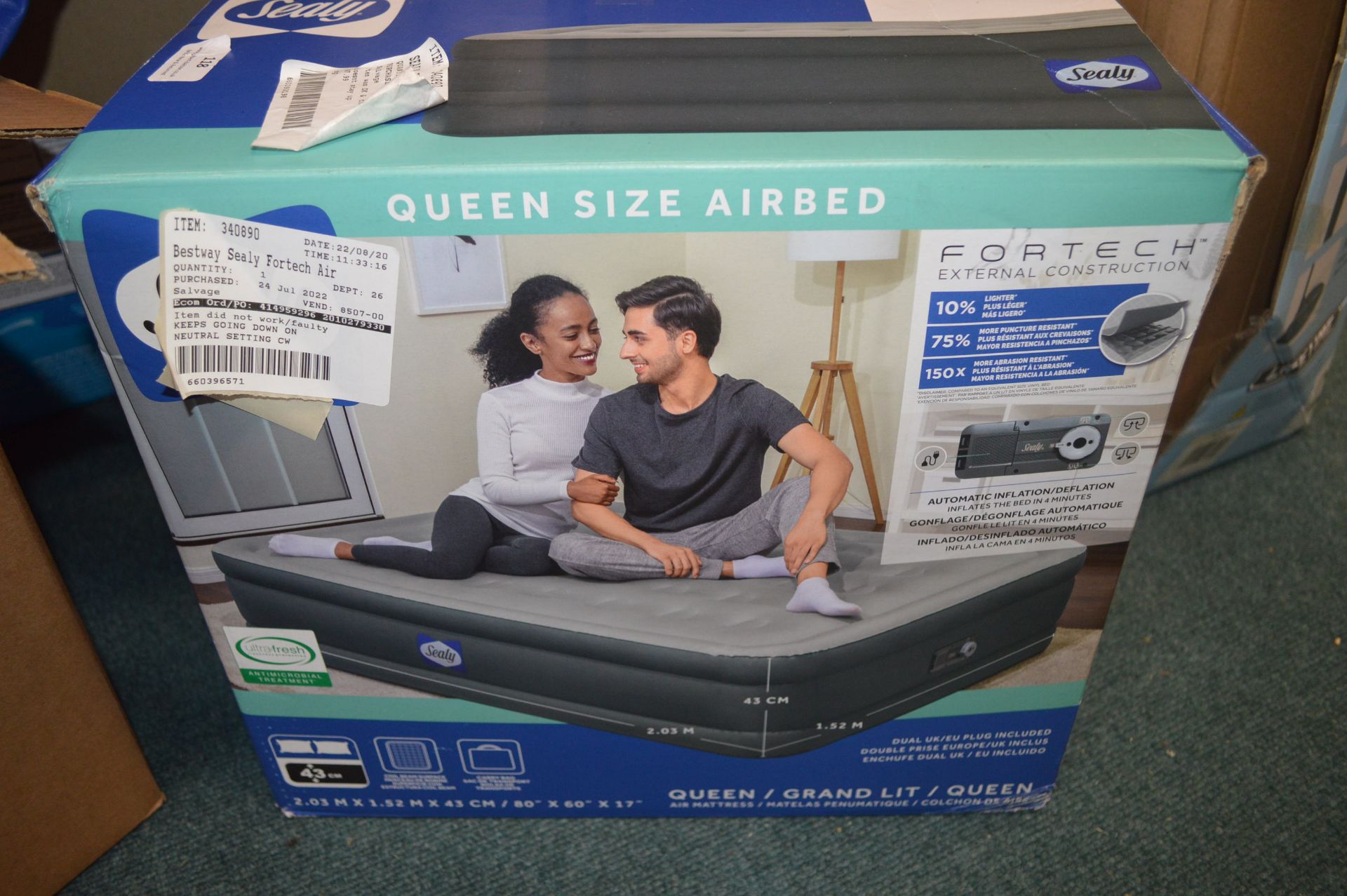 *Sealey Queen Size Inflatable Air Bed