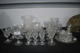 Cut Glass Crystal Wine Glasses, Vases, etc.