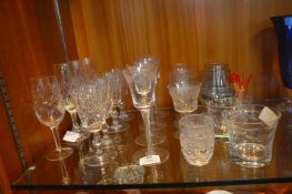 Cut and Engraved Crystal Drinking Glasses Includin