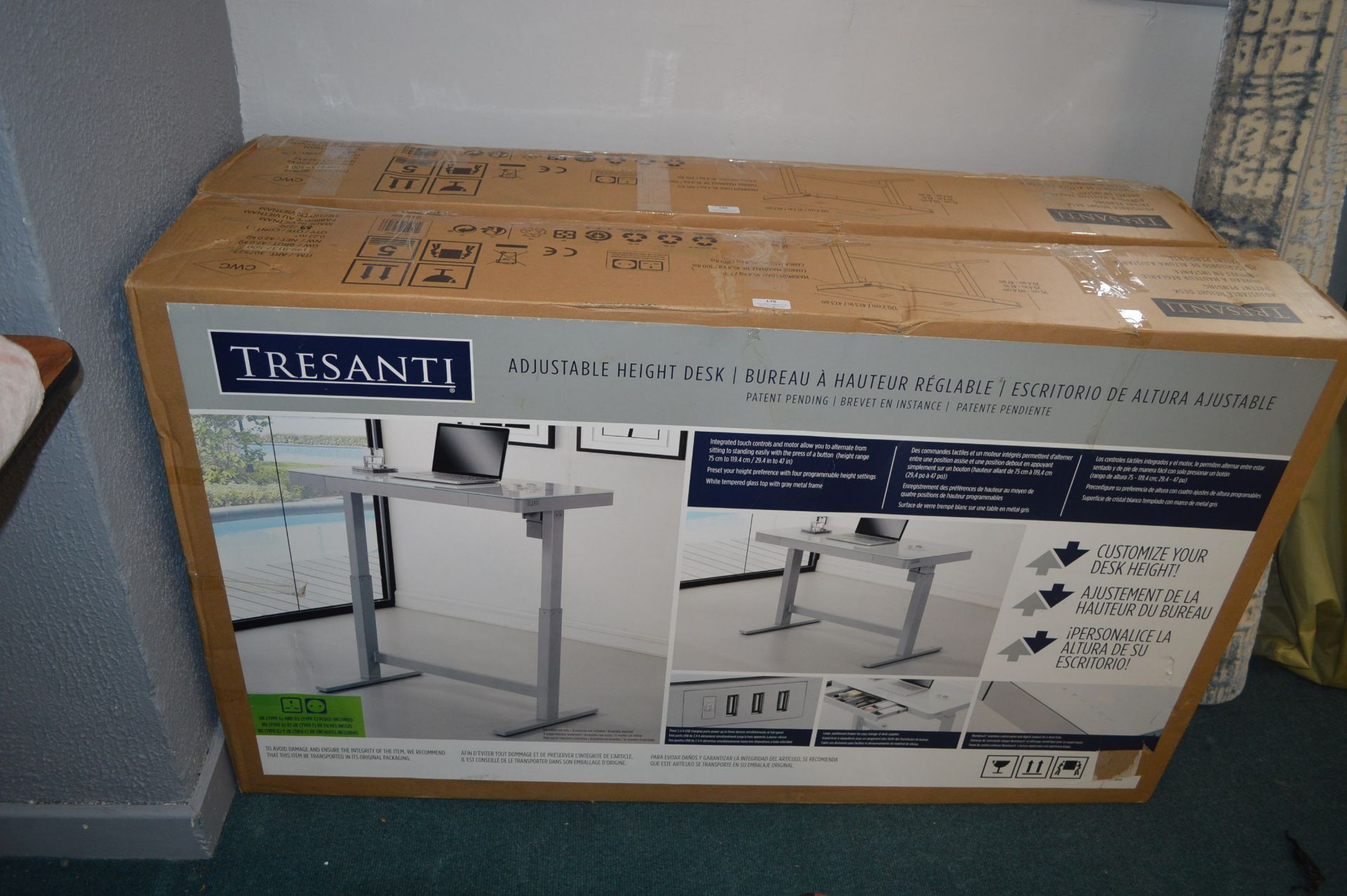 *Tresanti Adjustable Height Integrated Desk