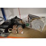 *Four Parfail Ceiling Jars, Quantity of Bakeware, Wine Carafes, Glasses, Tongs, Trays, etc.