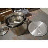 *Three Stainless Saucepans, and a Quantity of Stai