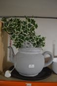 *Handmade Teapot with Ivy Lights