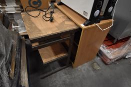 *Oak Bookcase and a Computer Printer Table