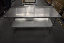 *Stainless Steel Preparation Table with Undershelf and Upstand to Rear 150x60cm