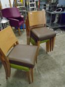 * 6 x chairs with colourful seat pads