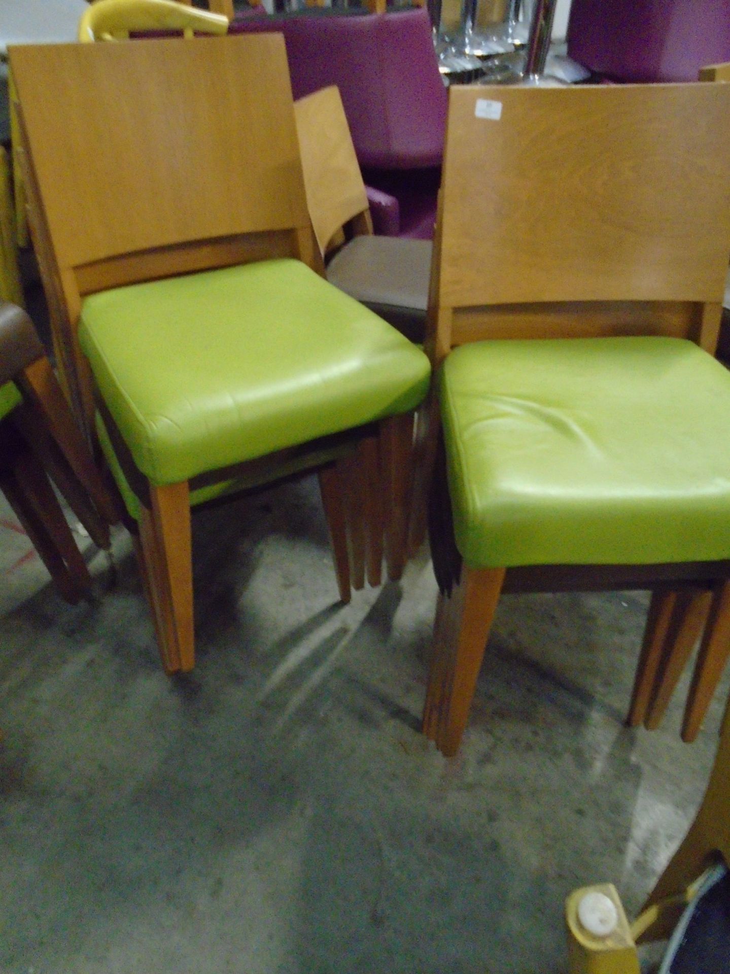 * 8 x chairs with colourful seat pads