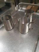 * 3 x S/S milk steaming jugs