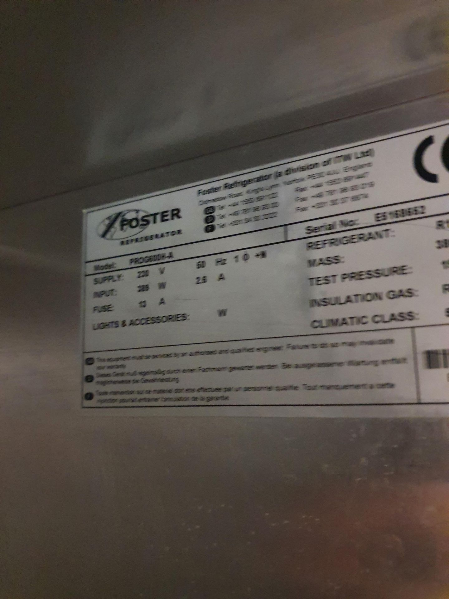 * Upright fridge Foster prog600h - Image 3 of 3