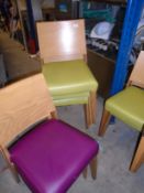 * 8 x chairs with colourful seat pads