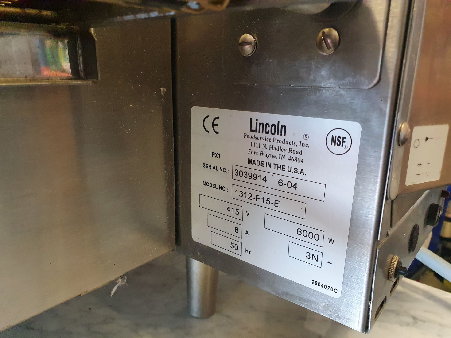 * Lincoln impinger convayor pizza oven, 3 phase - tested working - Image 2 of 6