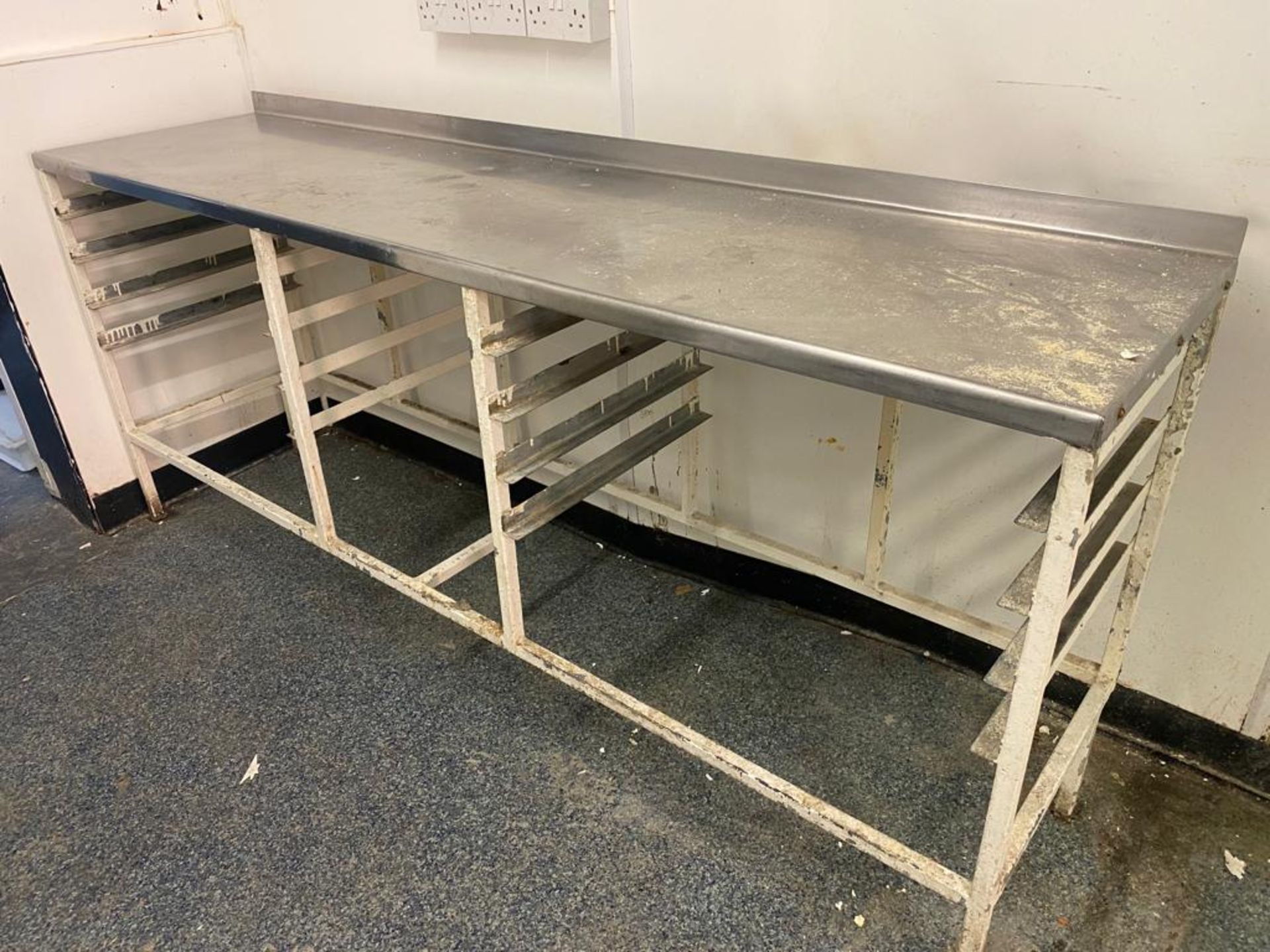 * S/S table with racking under