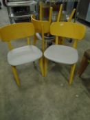 * 6 x yellow wooden framed seats with grey pads