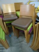 * 8 x chairs with colourful seat pads