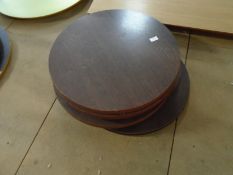 * 6 x dark wood effect table tops 600 diameter