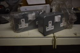 *Two Steel Double Switched Sockets